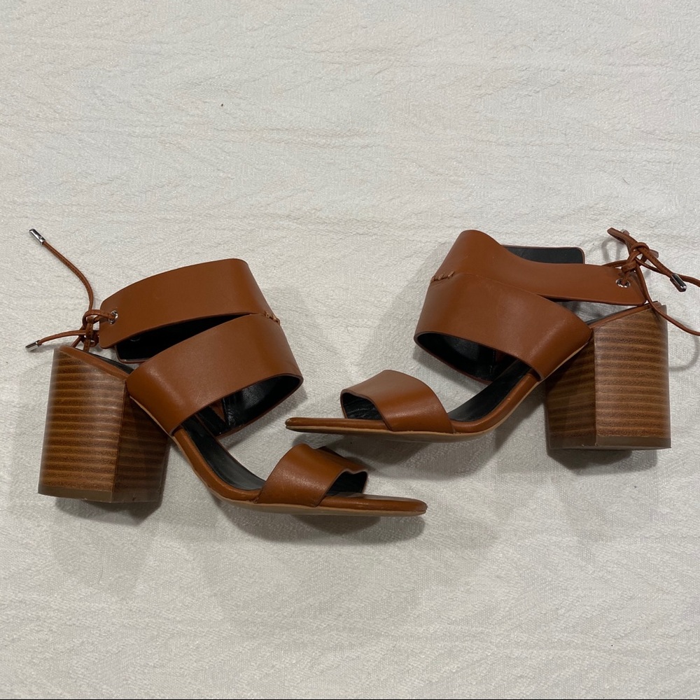 Rebecca Minkoff Christy Leather Block Tie Heels, 5 - Picture 2 of 9